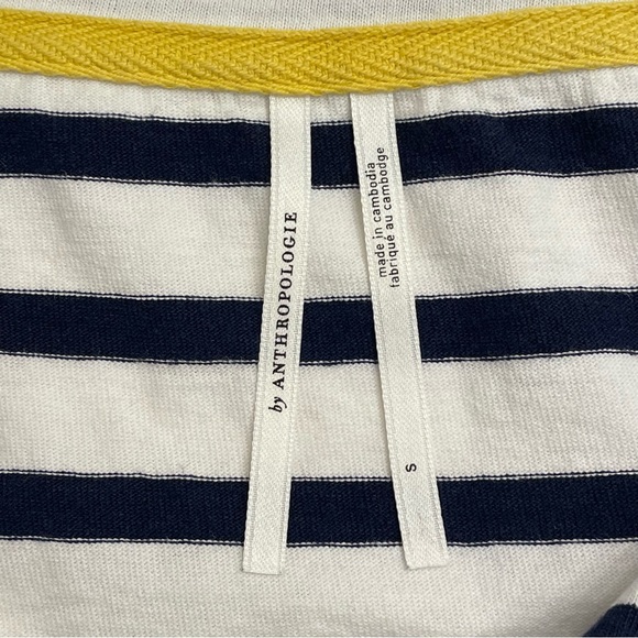 Anthropologie Split Neck Striped T Shirt - Picture 8 of 11